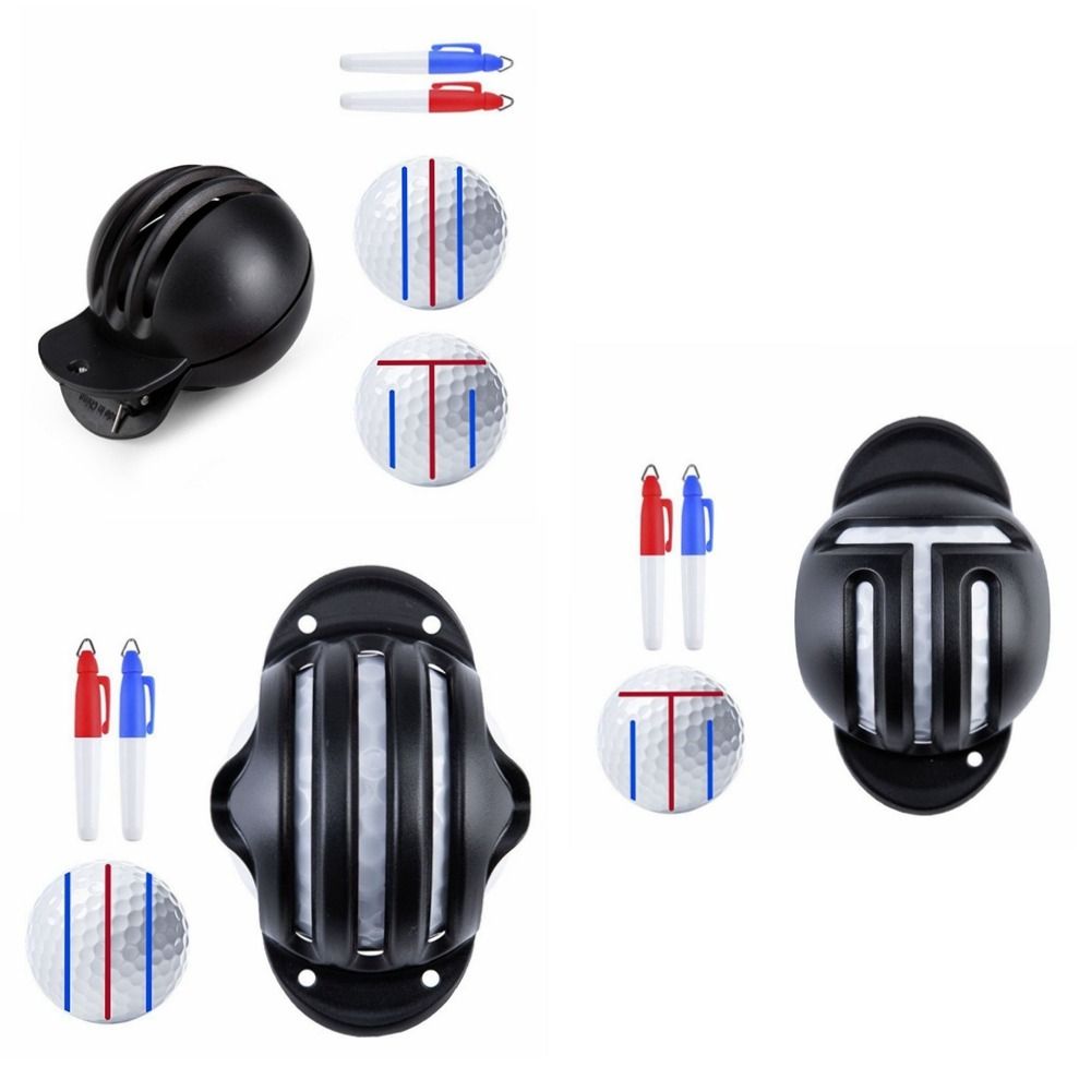 1 Set With 2 Pens Golfs Ball Line Marker Double-sided Marking Marking Line Golf Scribe Non Fading Alignment Golf Ball Marker Pen