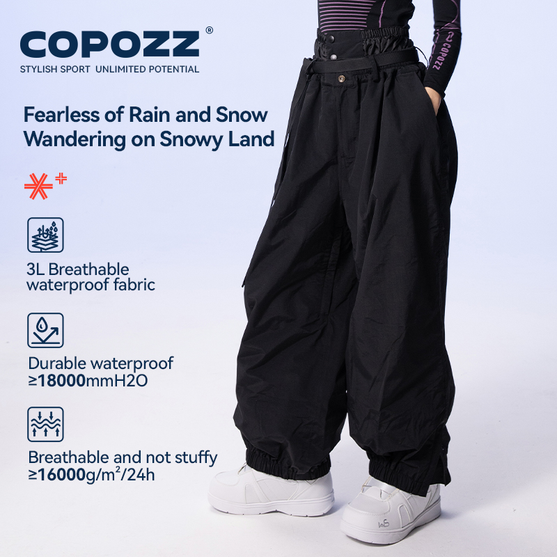 COPOZZ ブランド冬 3L 男性スキーパンツアウトドアスポーツ透過性防風防水女性スノーパンツ暖かいスキースノーボードズボン