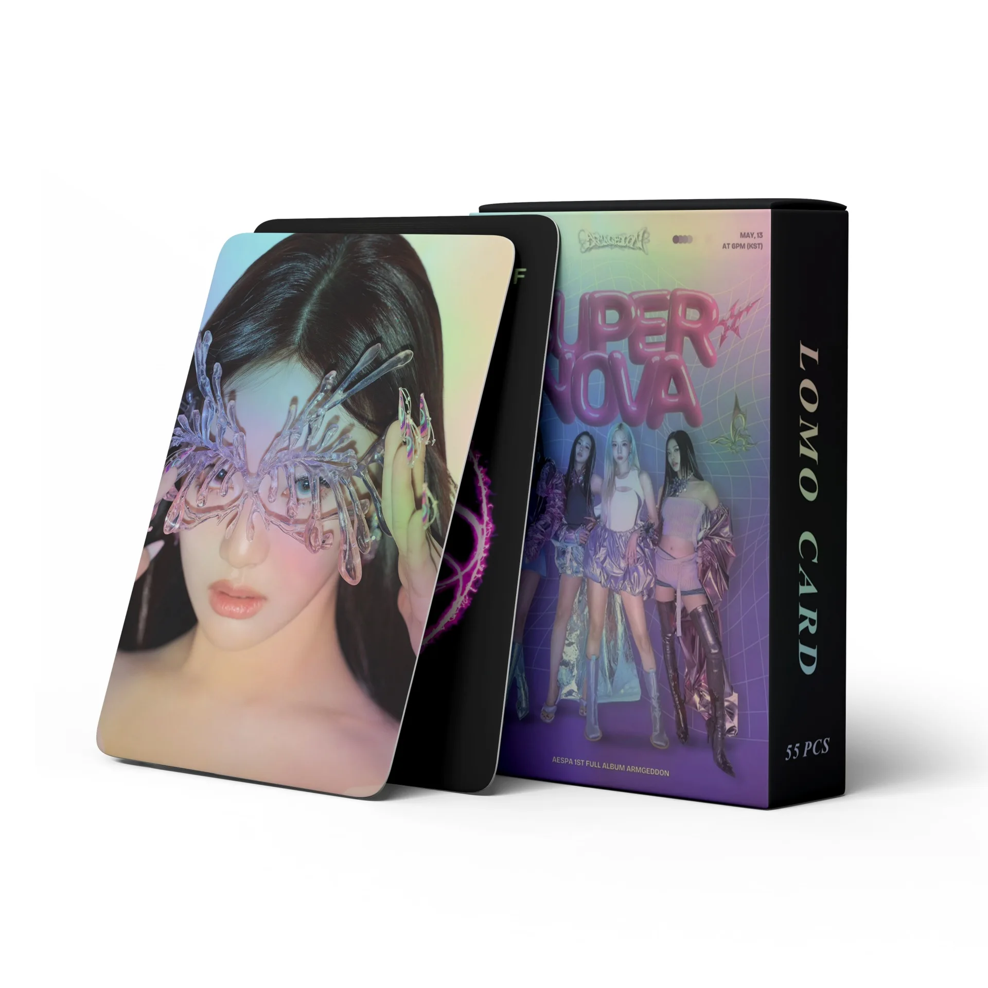 55 個アイドル新アルバムハルマゲドン超新星ロモカードフォトカード寧冬カリーナジゼル HD プリントポストカードファンギフト