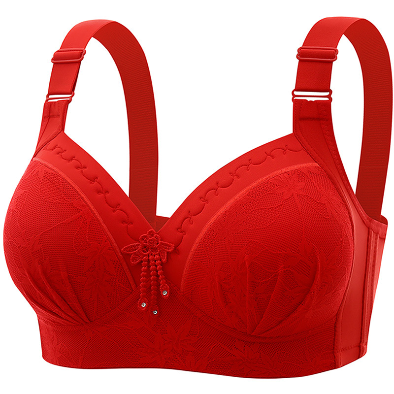 Nova renda impressa oversized roupa interior de amamentação das mulheres grávidas confortável sem anel de aço reunindo sutiã anti flacidez