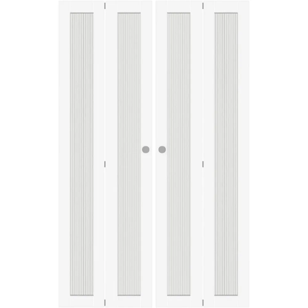 Folding Door, Closet Doors with Hardware Kits for 48" (Double 24") X 80" Double Panel Bi-Fold Doors