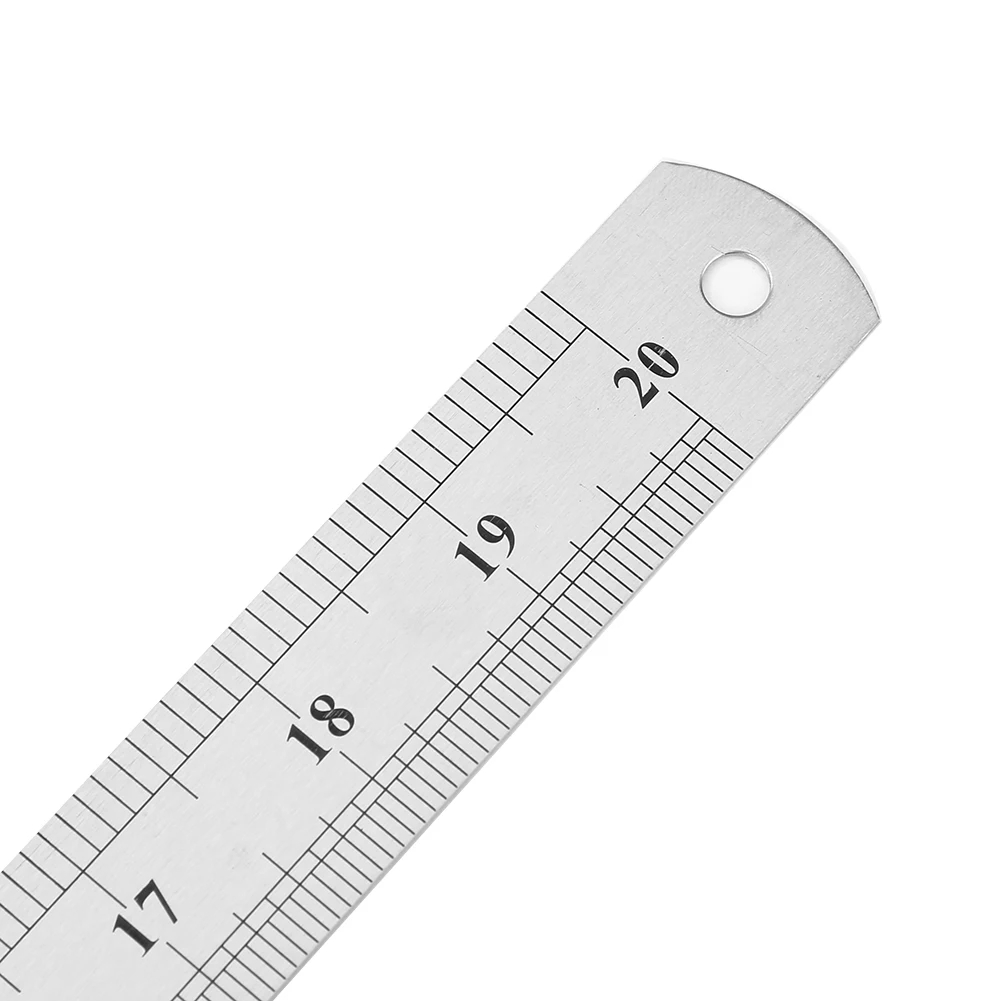 Stainle Steel Metal Straight Ruler Precision Double Sided Precision Measur Tool Scale Metric Ruler 15-50cm The Scale table Clear