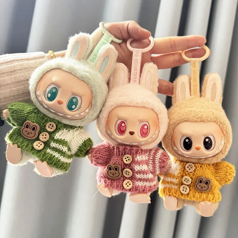 17 センチメートル Labubu 服ペンダント Labubu 座っているパーティークマラベルスカーフ帽子人形アクセサリー Labubu 衣装