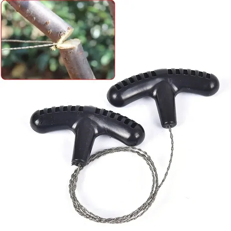 Herramientas manuales de viaje de acero para acampar al aire libre, sierra de cadena de cuerda para senderismo, equipo de supervivencia de emergencia portátil práctico, Kits de alambre de acero