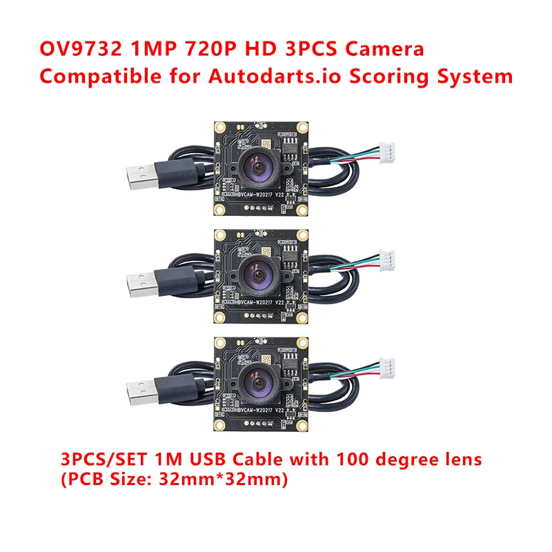 HBVCAM OV9732 100 degrees 3PCS 1MP Camera Module For Autodarts Scoring System