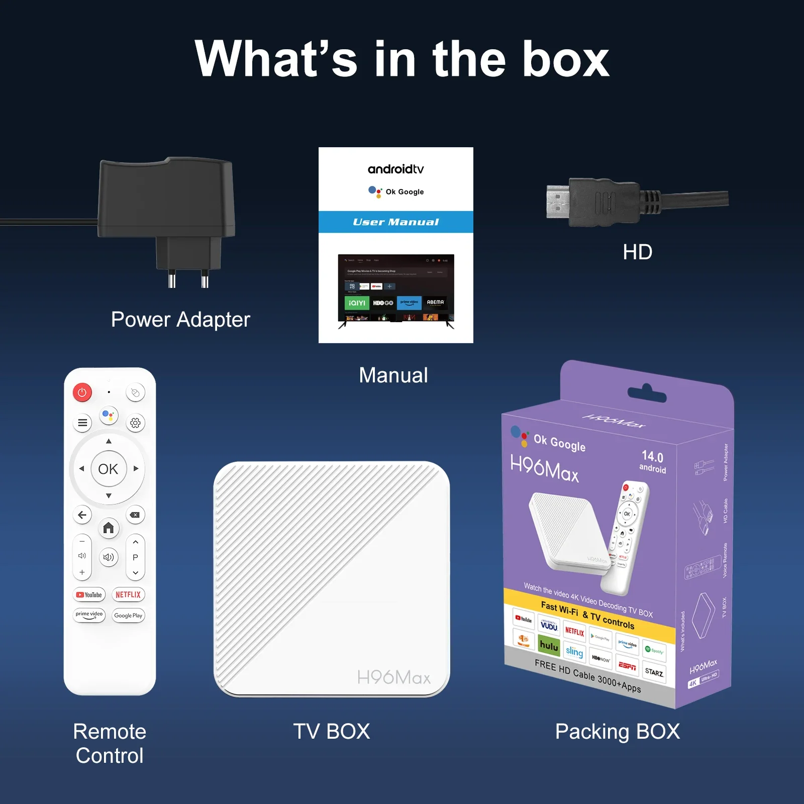 Woopker TV Box Android 14,0 H96 MAX H313 Quad Core ARM Cortex A53 compatible con BT Control remoto Wifi6 4K reproductor multimedia 3D decodificador