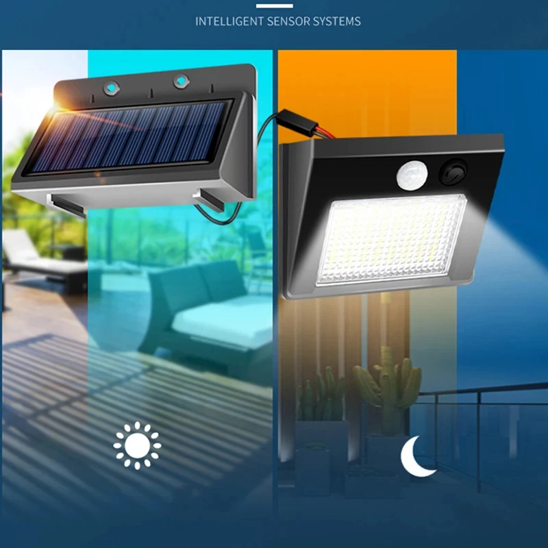48 led split luz solar pir sensor de movimento luz de parede lâmpada solar ao ar livre ip65 à prova dip65 água solar Countyard jardim lâmpada de parede