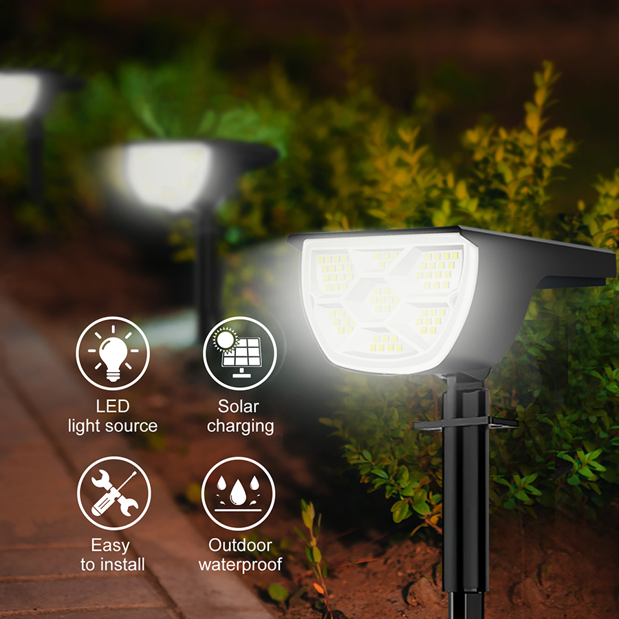 72/68 LED Solarne reflektory krajobrazowe Światła zewnętrzne 2 w 1 Ogród Zewnętrzna lampa ścienna zasilana energią słoneczną 3 tryby Drzwi wejściowe Podwórko