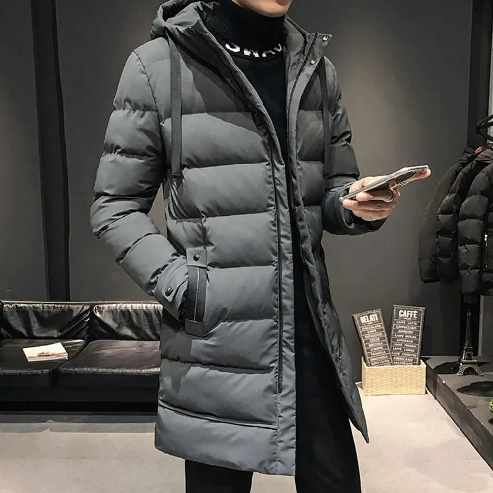 Abrigo de algodón con cuello alto Parka de invierno de calidez definitiva para hombre con capucha de cuello alto para el viento máximo para el viento