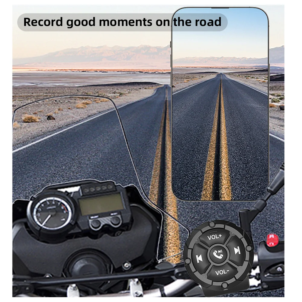 AD 5 Key Wireless Remote Controller Button Helmet Earphone Motorcycle Bike Handlebar Car Steering Wheel Control Media