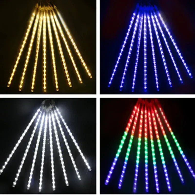 1pc 30cm led chuva de meteoros luzes de chuva à prova dwaterproof água caindo gota de chuva luz da corda de fadas para festa de natal decoração do pátio