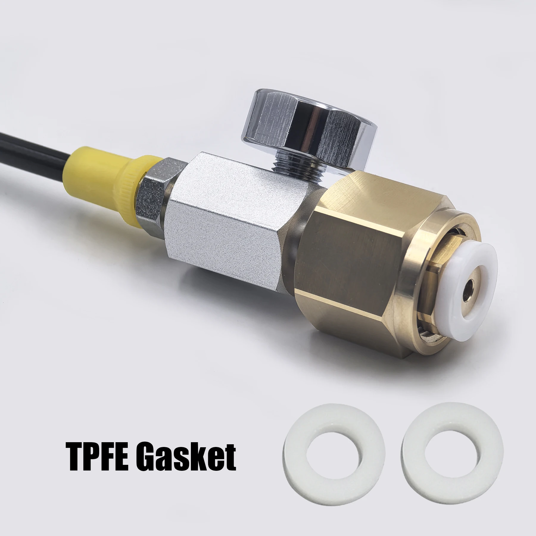 External CO2 Tank Adapter Kit Quick Disconnect Connector W21.8-14 G3/4 CGA320 for Soda Maker Accessories with hose 100inch/2.5M