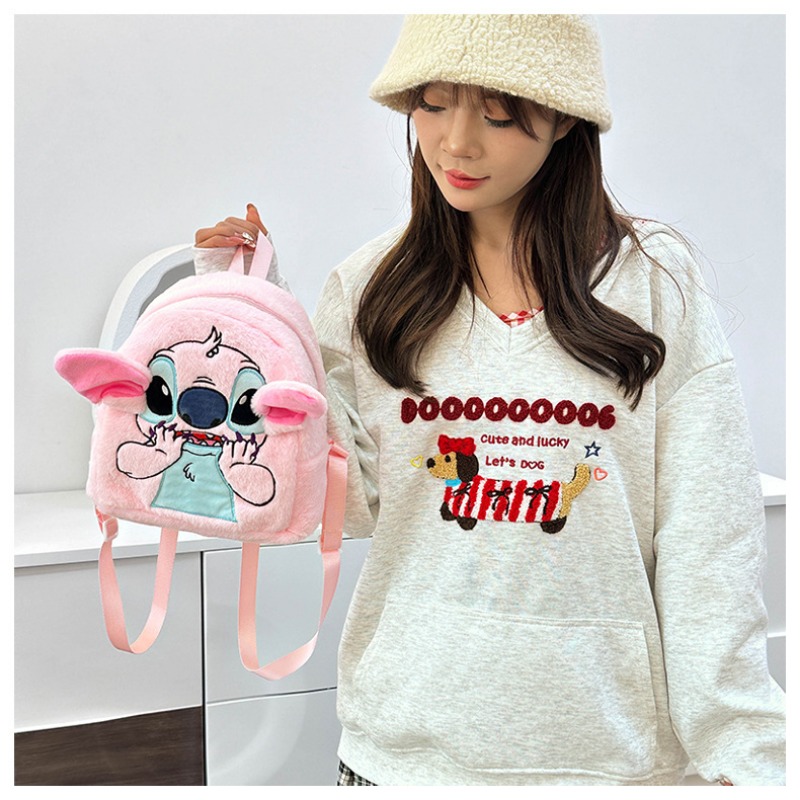Stitch Rucksack Japanischer blauer lustiger Cartoon-Studentenrucksack mit großem Fassungsvermögen Kindergartentasche Kawaii-Rucksack