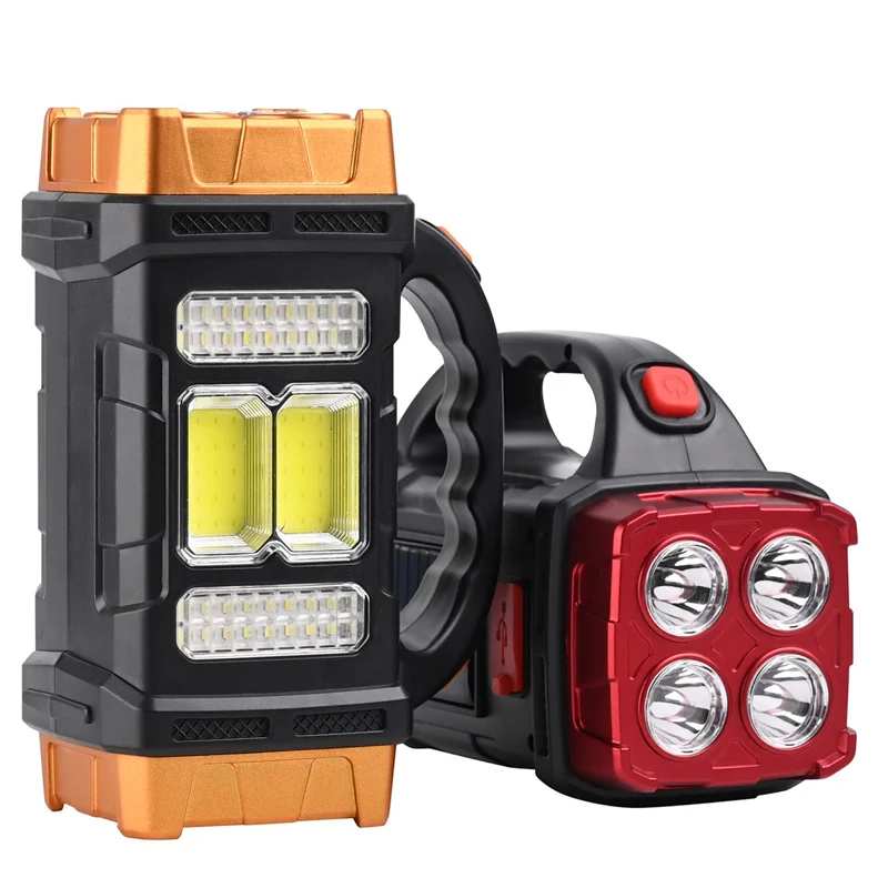 Solarbetriebene LED-Campingleuchte: Tragbarer Dual-Mode (Flächenlicht und Strahler) mit USB-Aufladung