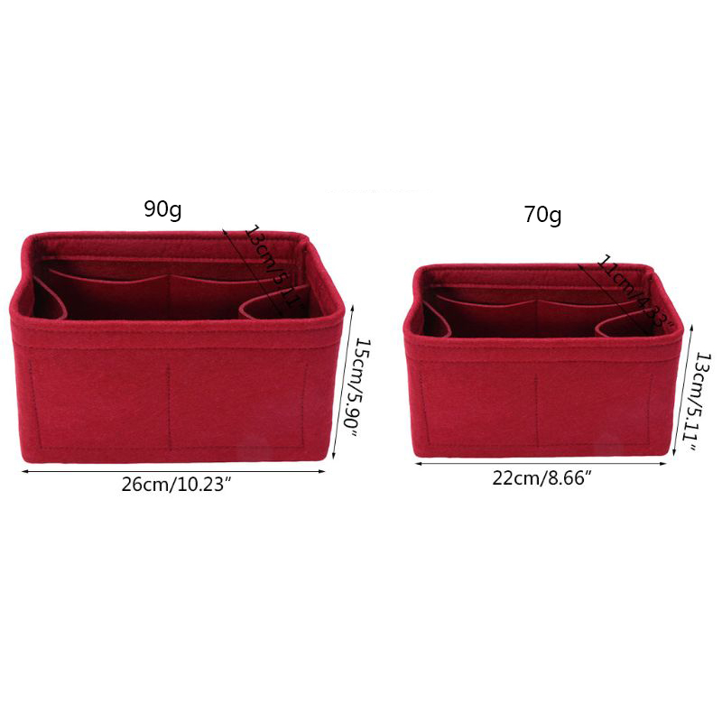 Bolsa de fieltro para mujer, organizador de bolso de maquillaje, bolsa interior de viaje, bolsa de cosméticos extraíble portátil, caja de almacenamiento, bolsa de mano