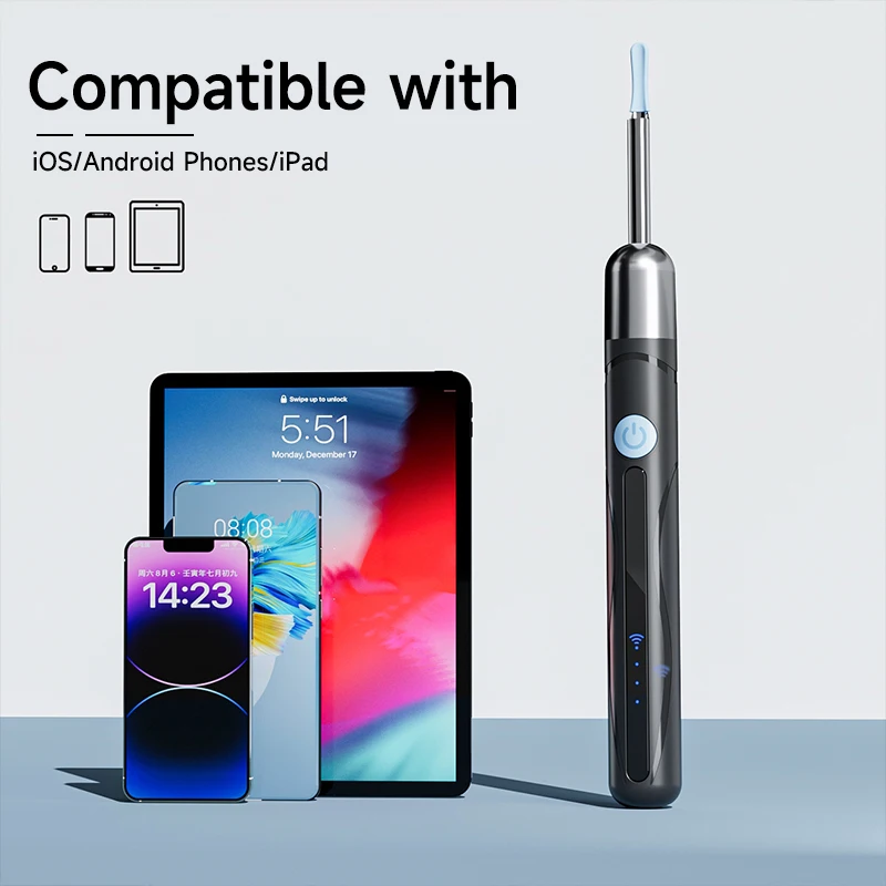 Endoscopio WiFi 4,2mm 1080P cámara recolectora de oídos con Base de cuchara para iOS/Android otoscopio de limpieza de oídos con herramienta de eliminación de cera de oídos