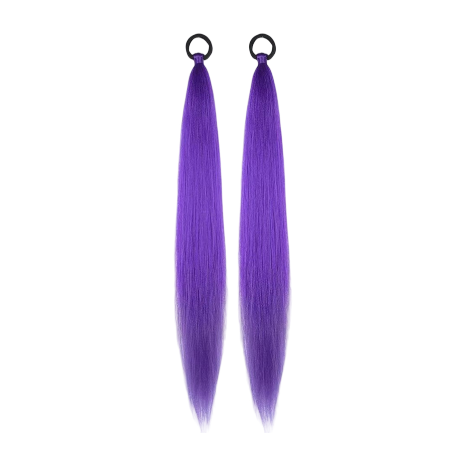 2 pièces Double queue de cheval violet perruque fille Cosplay accessoires queue de cheval Extension queue de cheval colorée pour les filles violet foncé cheveux accessoires