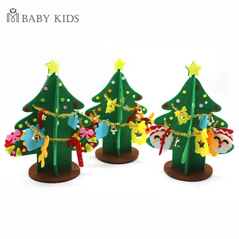 3D DIY Felt ต้นคริสต์มาสของเล่นเด็กเด็กอนุบาลหัตถกรรม Snowman ของเล่นเพื่อการศึกษาของขวัญตกแต่งสําหรับเด็ก