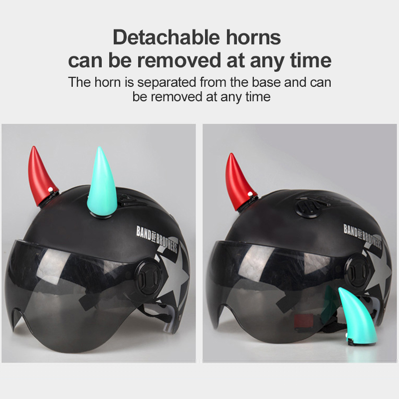 2pcs Universal Glow Devil Horn for Motorcycle Helmet Outdoor Sport Devil's Horns Corner Helmet Decoration Black Green Pink Blue