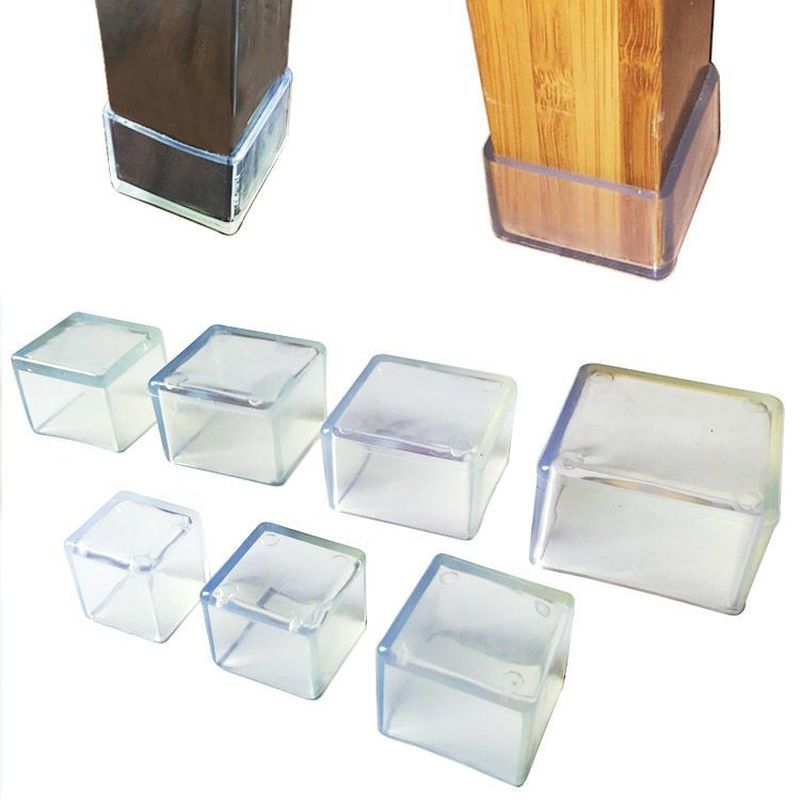 4 pezzi calzini per gambe in Silicone per sedie tavolo quadrato trasparente piedini per pavimento cuscinetti protettivi per mobili tappi per fori per tubi decorazioni per la casa