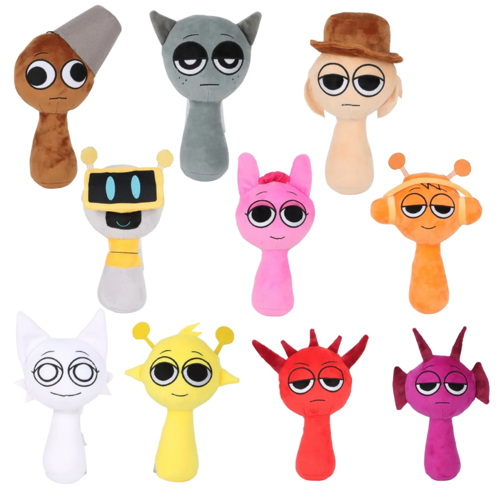 Music Theme Plush Toy - Cartoon Character Collectible with Rhythm Game Design
