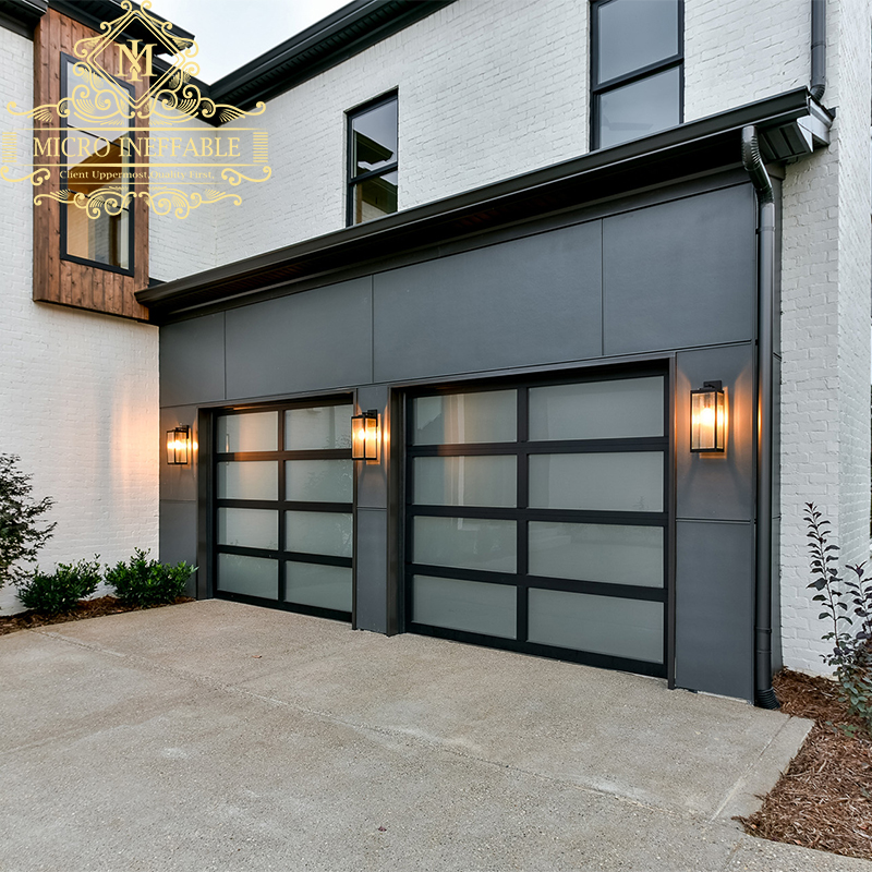 Вилла по индивидуальному заказу, современный дизайн, внешняя секционная панель, гаражная дверь, алюминиевая гаражная дверь из закаленного стекла
