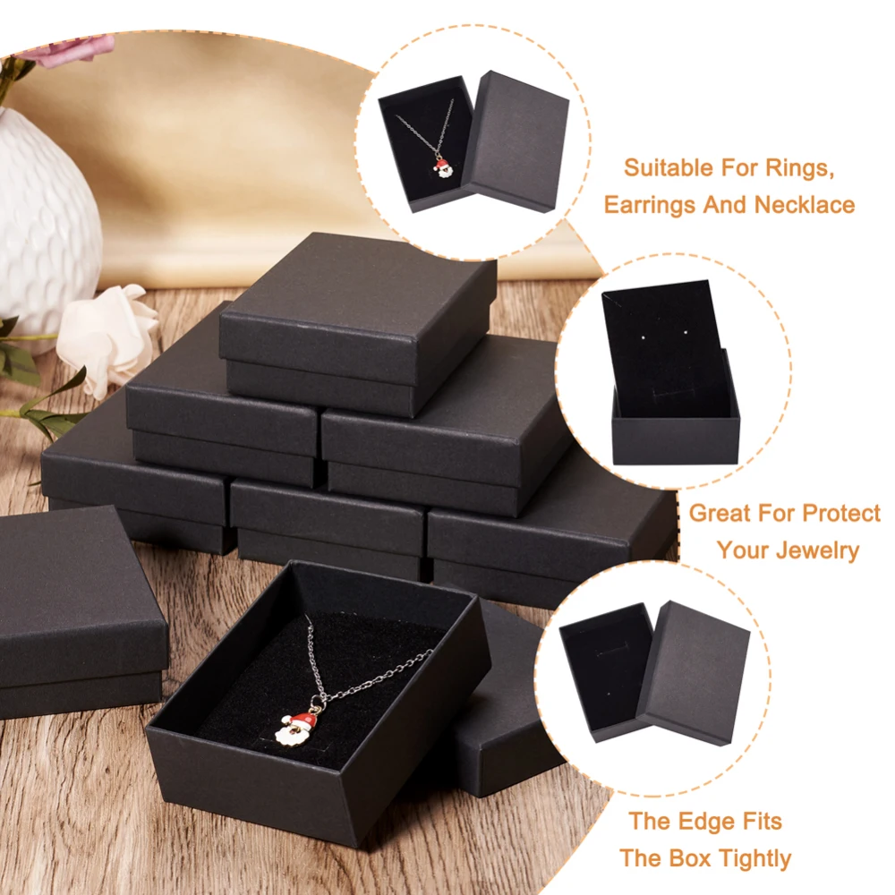 12 Chiếc Tông Bộ Trang Sức Tặng Vòng Cổ Vòng Tay Bông Tai Tặng Bao Bì Hộp Với Xốp Bên Trong Hình Chữ Nhật