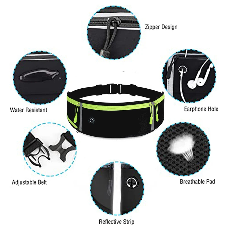 Homens mulheres correndo saco de cintura esportes cinto bolsa caso do telefone móvel fitness ginásio sacos esportivos saco banana fanny à prova dwaterproof água leve