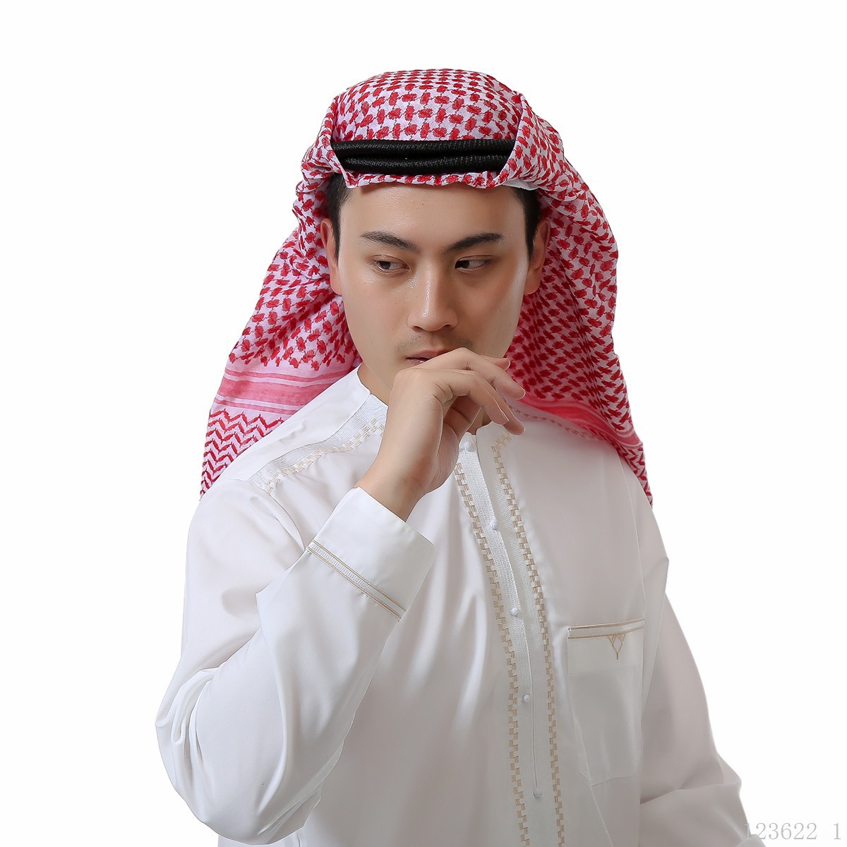 Lenço masculino Arábia Saudita Lenço masculino Dubai Xale longo masculino após faixa de cabeça
