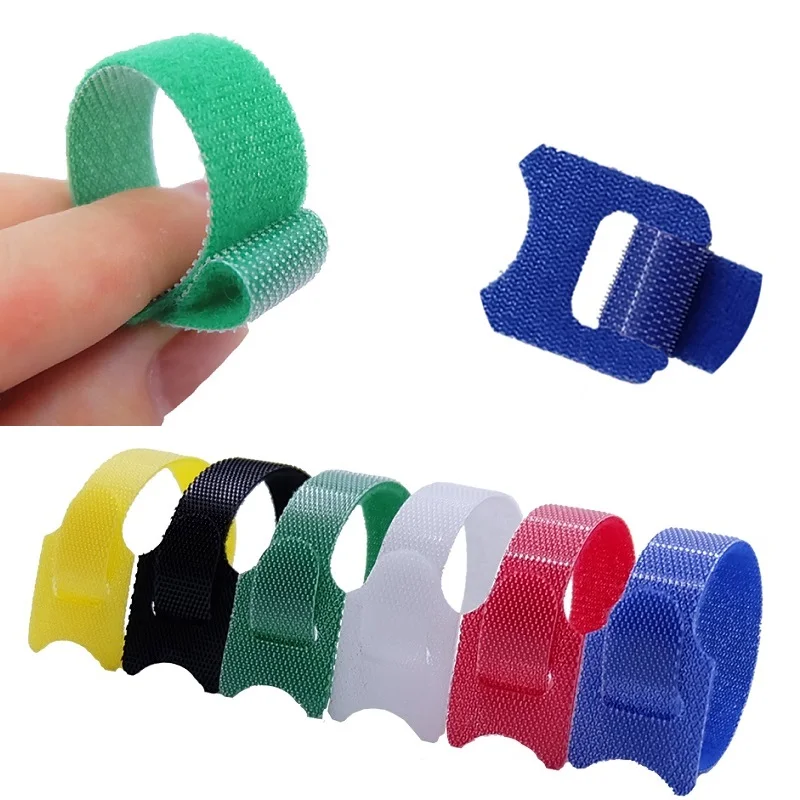 30 pz/100 pz Fascette Rilasciabili Plastica Nylon Gancio Loop Wrap Zip Bundle Cinghie di Fissaggio Staccabile T-tipo Filo organizzatore