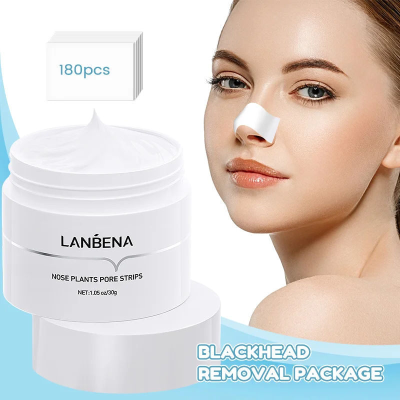 LANBENA にきび除去ピールオフマスク アロエベラエキスオイルコントロールノーズマスク 180 個入りクレンジングでディープクリーンな水分補給を実現
