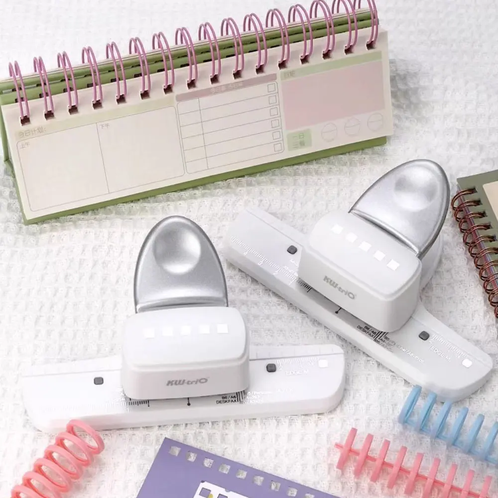 1PC 5-hole Square Binder Punch, Loose-leaf Book DIY Binding Supplies, Manual Labor-saving Hole Punch (Silver).