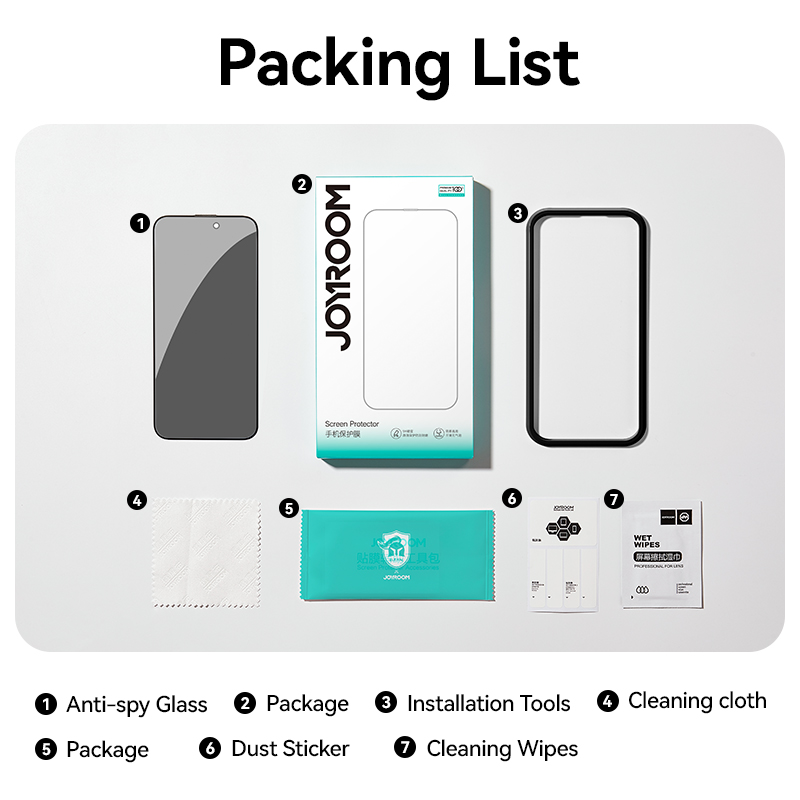 Joyroom 1/2 Uds para iPhone 17 Pro Max vidrio antiespía Protector de pantalla de privacidad vidrio para iPhone 17 Pro 17 película de vidrio templado de aire