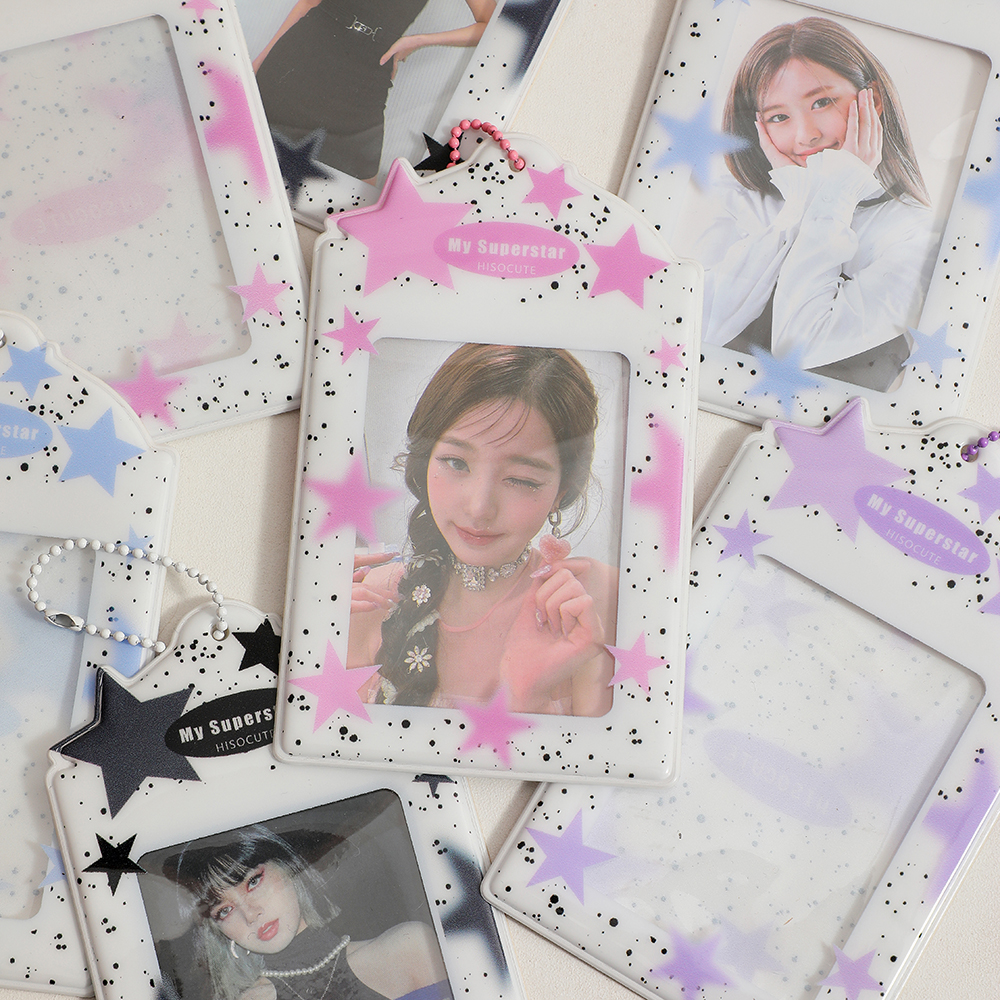 Kawaii Star 3-Zoll-Postkartenhalter, Postkarten, Album, bunte Kartenaufbewahrung, Fototasche, Kpop Idol, Kartensammlung, Organizer, Schreibwaren