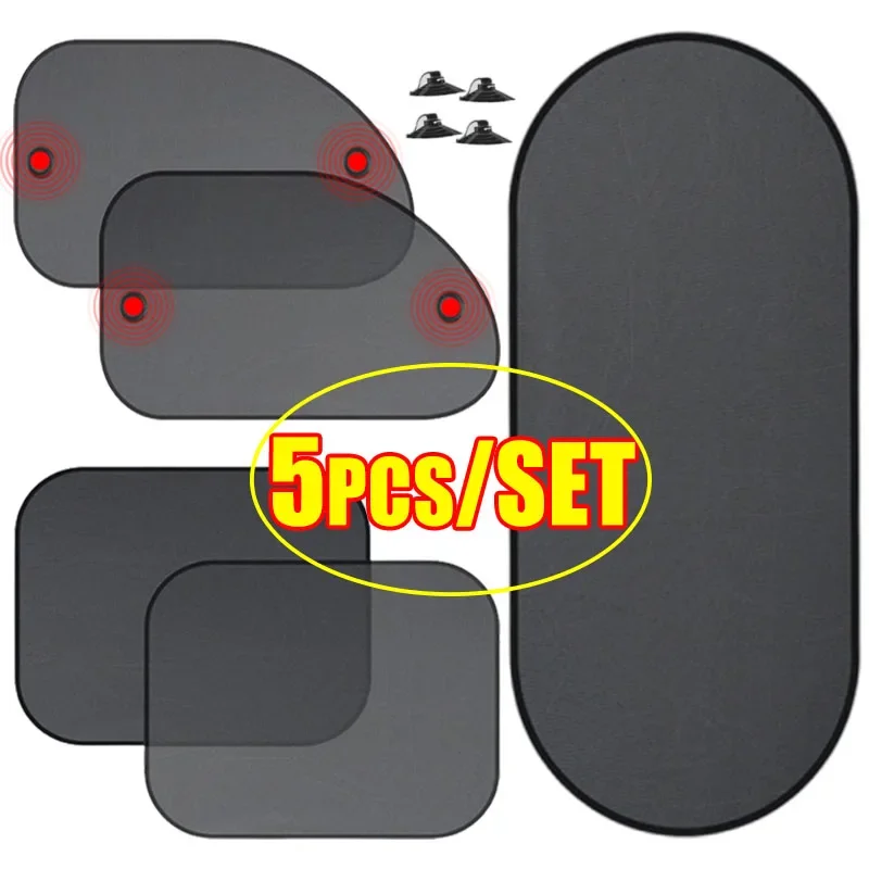 Cubierta de parasol para ventana de coche, protección solar UV, cortina de ventana negra delantera y trasera, accesorios de parasoles de malla de vidrio lateral