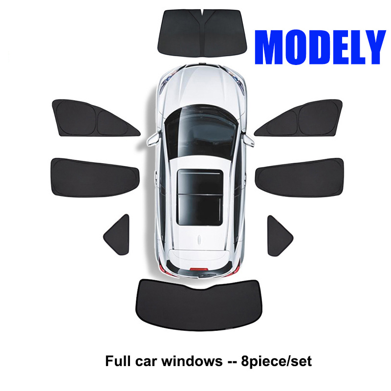 Parasol de ventana lateral para Tesla Model Y 2024, privacidad, parabrisas delantero y trasero, protector de ventana, visera solar, cubierta parasol para acampar