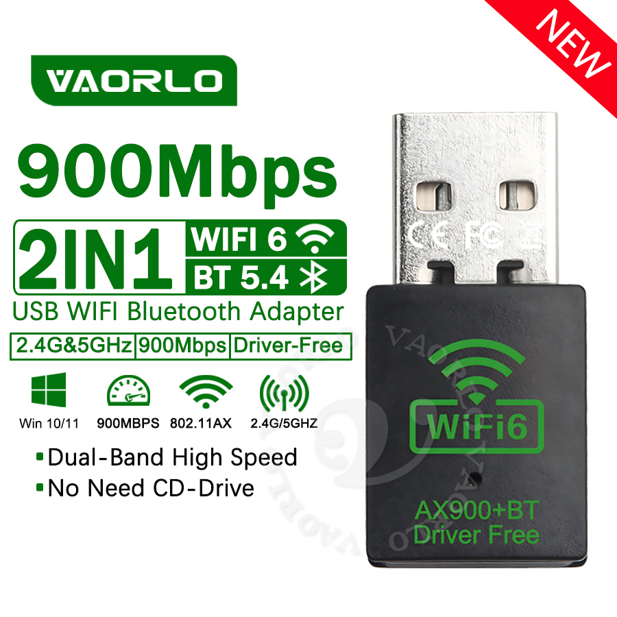 900Mbps USB WiFi Bluetooth Adapter 2 IN 1 Dual Band 2.4G/5GHz Wi-Fi Dongle High-Speed Wireless Network Card Receiver PC Laptop