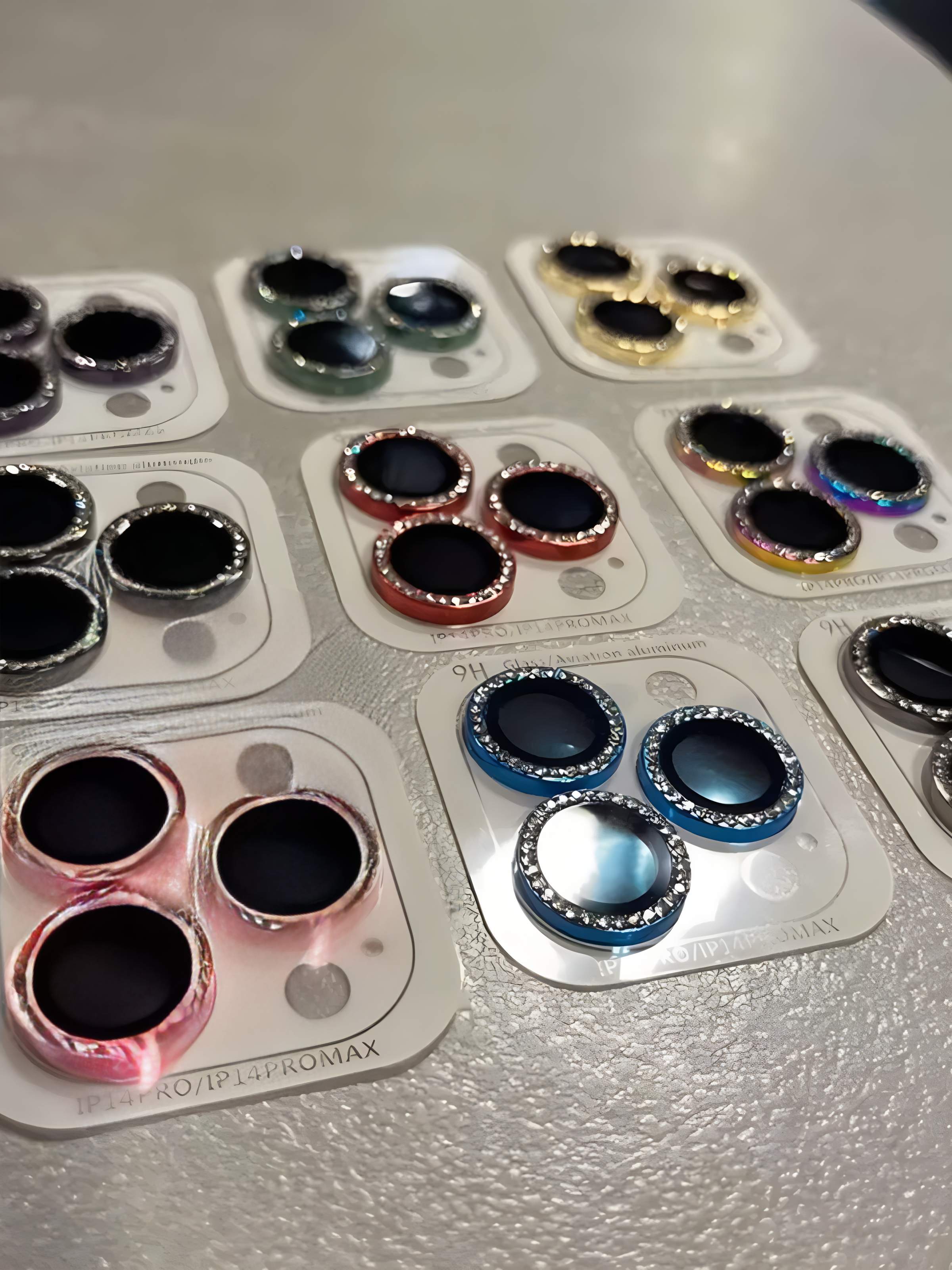 2-3 Stück Mode Pretty Shine Diamond Kameraobjektivschutzhülle für iPhone 12 15 14 Pro Max Glitzerobjektiv Glas Kameraabdeckung Mädchen