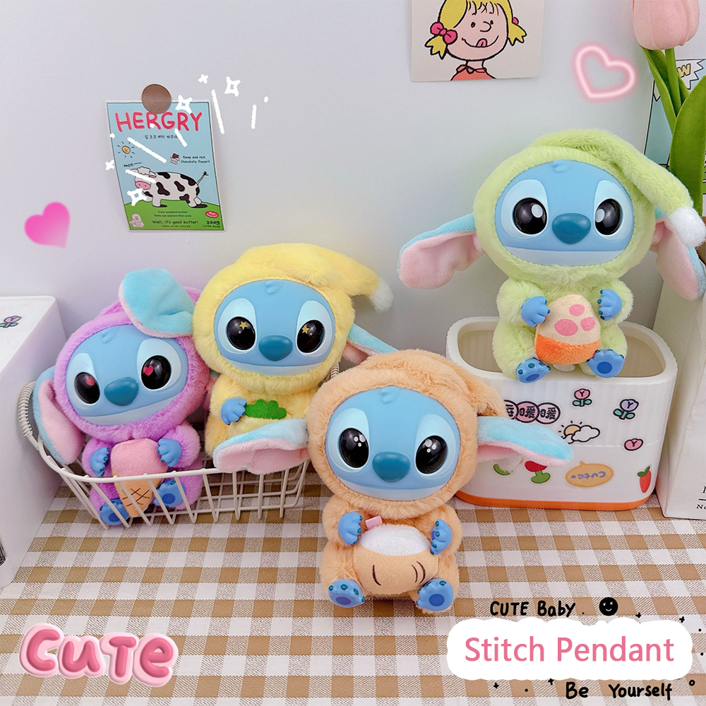 Kawaii Disney Stitch кукла плюшевые игрушки брелок аниме виниловая пижама стежка кулон аксессуары милый брелок для ключей игрушки подарок для ребенка