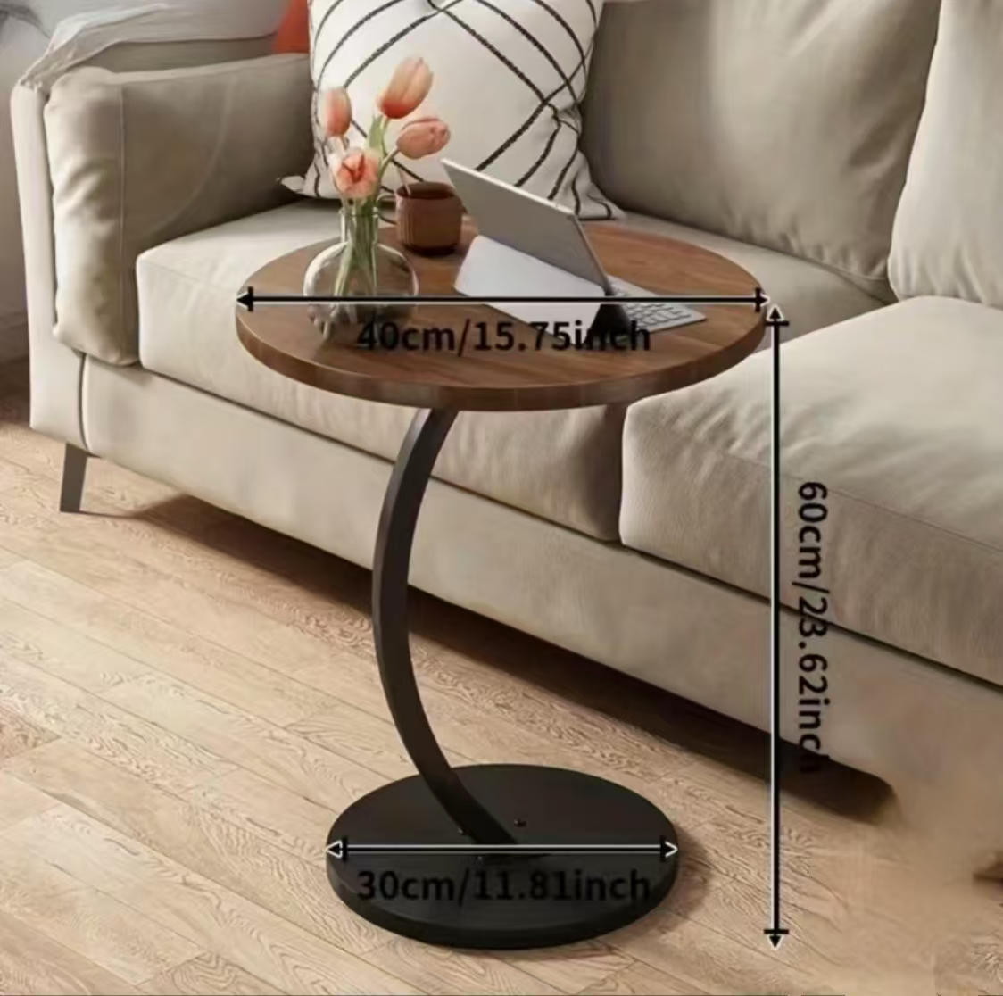 Centre de table basse de salon moderne, mini table basse d'appoint au sol rond – Meubles de salon peu encombrants pour la maison