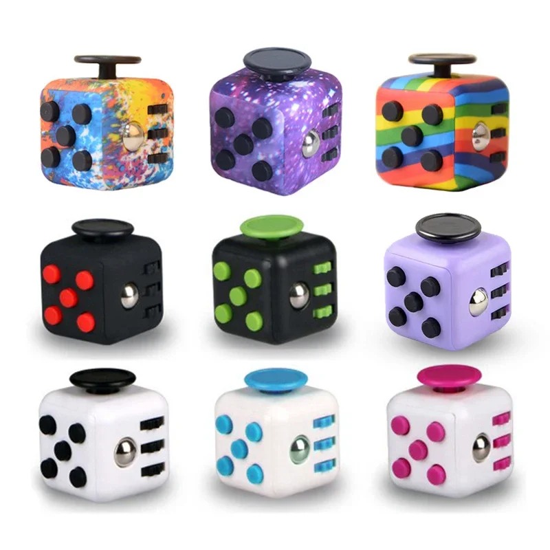 สีทึบ Fidget Decompression ลูกเต๋าสําหรับปล่อยความเครียดออทิสติกความวิตกกังวลบรรเทาเด็กผู้ใหญ่ความเครียดบรรเทา Anti-Stress ปลายนิ้ว