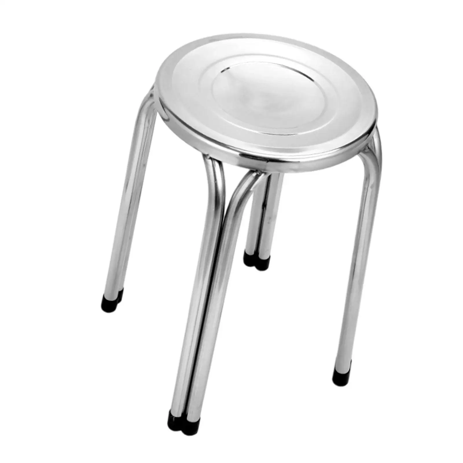 Banqueta de empilhamento de aço inoxidável, prática, redução de ruído, metal, antiderrapante, redonda, para sala de jantar, sala de aula, escritório doméstico