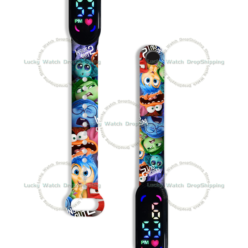 Inside Out 2 Anime-Uhren für Kinder, Cartoon-Figuren, LED-Touch, elektronische Kinderuhr, Geburtstagsgeschenke, Jungen- und Mädchenuhr