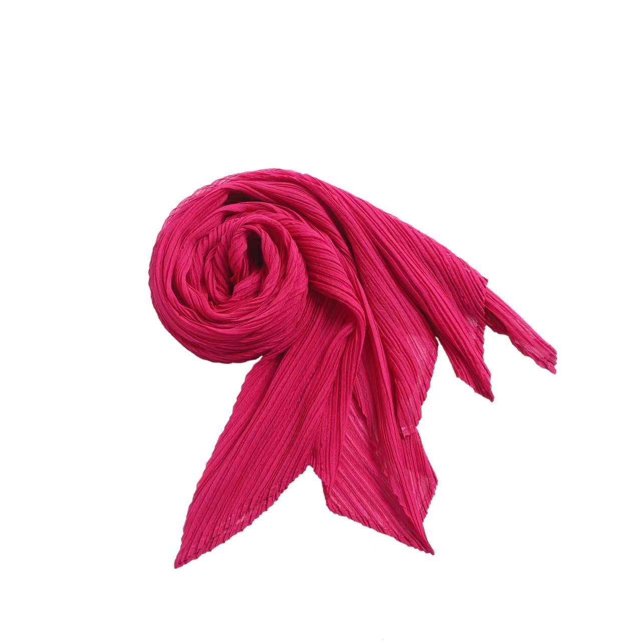 Miyake-chal plisado de seda para mujer, chal largo de diseñador coreano para hombro, para otoño e invierno, 2024