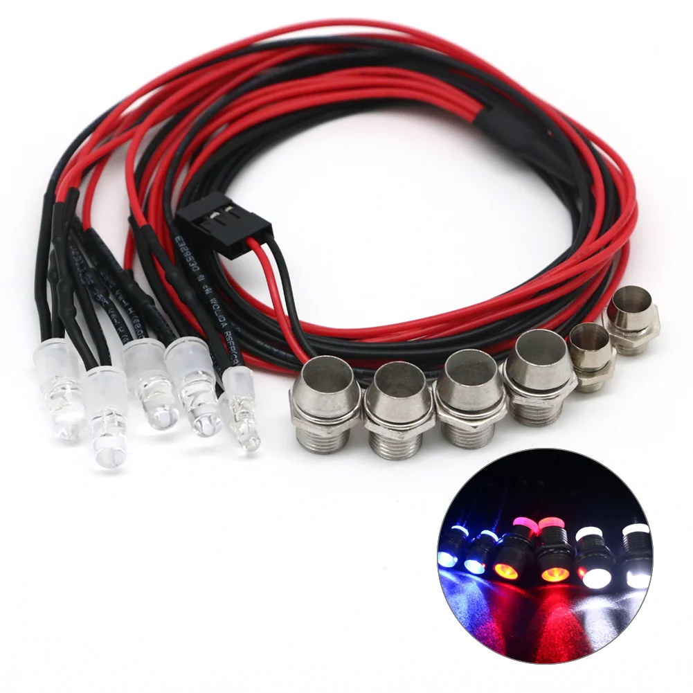 2 / 4 / 6 / 8 luces 70cm de longitud RC LED faros nocturnos faros 3/5mm luz LED para modelo de coche trepador de deriva para coche RC