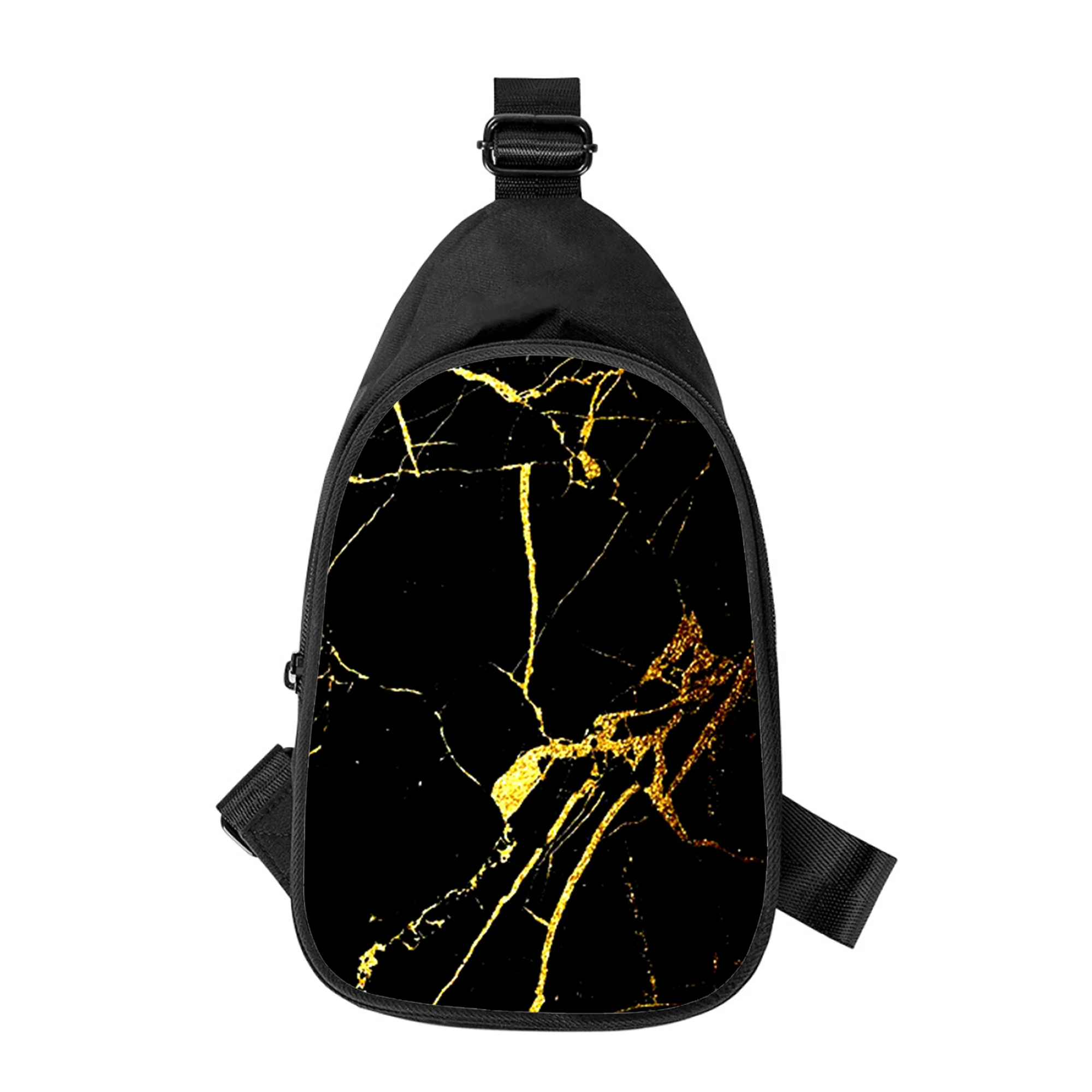 Marmor Stein Adern 3D-Druck neue Männer Kreuz Brusttasche diagonal Frauen Umhängetasche Ehemann Schule Taille Pack männliche Brust Pack