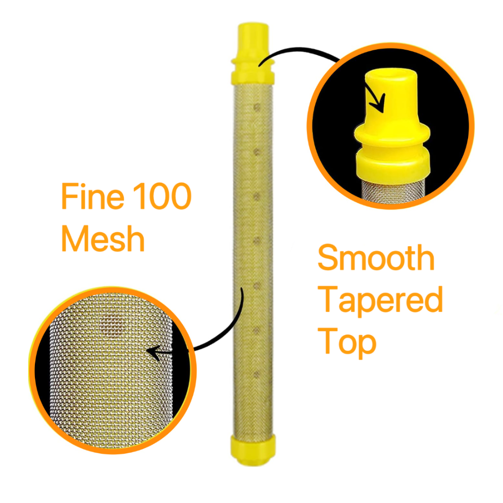 Airless Paint Sprayer Gun Filters for Wagner Filter Replacement (10 PCS, 100 Mesh, Yellow)