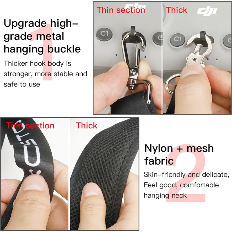 Cordón para Dron DJI Avata 2, correa para el cuello, cuerda con hebilla para Control remoto FPV, correa ajustable para el cuello, accesorios para Dron