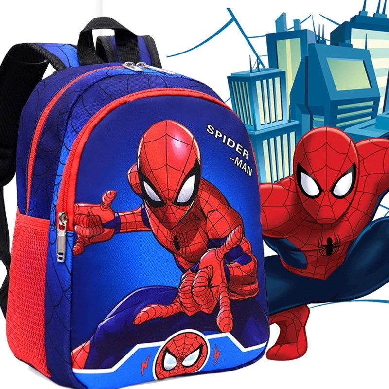 Disney marvel série mochila menino escola primária mochila dupla camada dos desenhos animados homem-aranha mochila para meninos presente