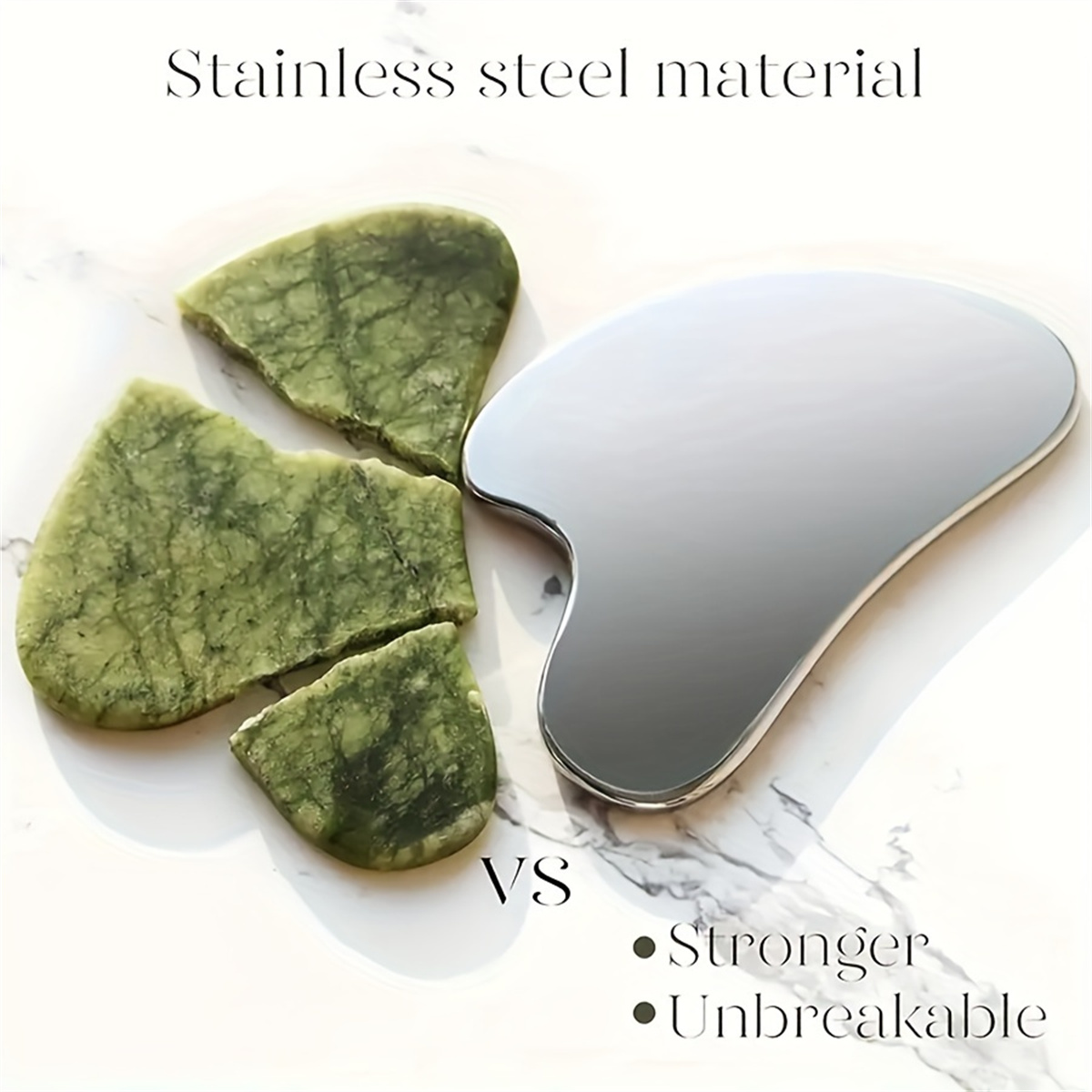 1pc gua sha placa beleza cuidados com a pele ferramenta facial aço inoxidável guasha massagem ferramenta natural universal facial prata metal